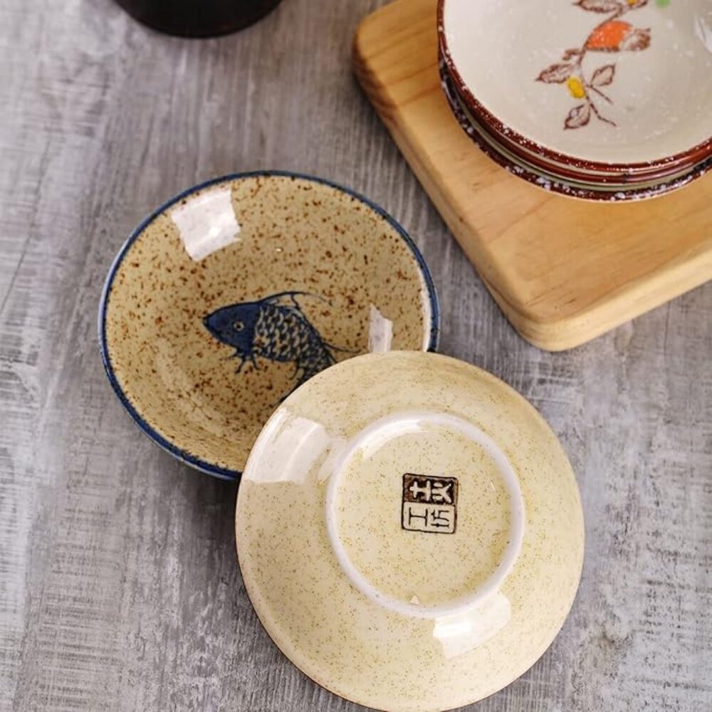 NEW! Japanese Retro Porcelain Side Dish Ceramic Side Dishes Bowl - Set of 5 - Picture 4 of 7